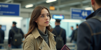 Voyager avec une photo de carte d’identité : ce que dit la loi en France Jeune femme avec passeport et carte d'identite au guichet