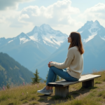 Neige éternelle : quel est ce mystérieux lieu sans hiver ? Femme contemplant un paysage de montagne enneigee
