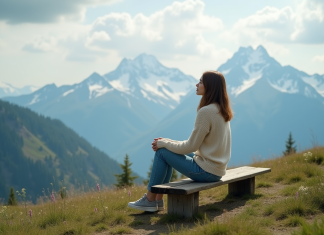 Neige éternelle : quel est ce mystérieux lieu sans hiver ? Femme contemplant un paysage de montagne enneigee