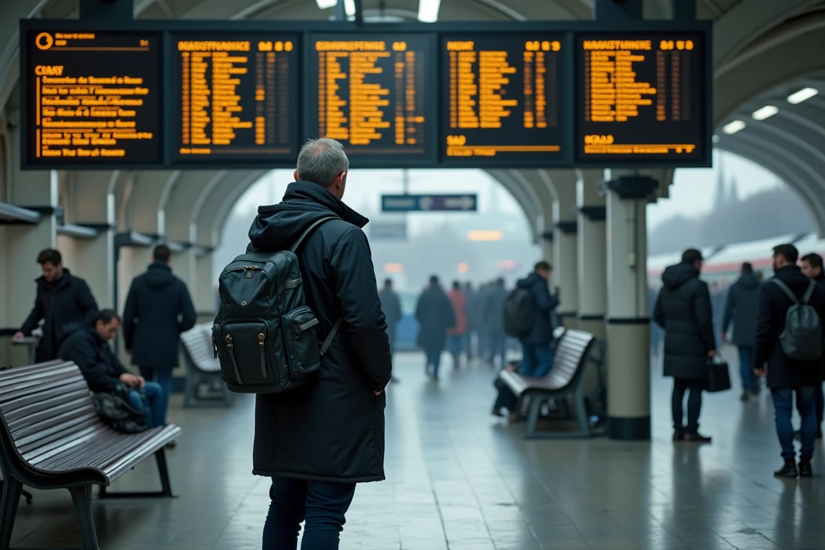 Homme au quai de la gare de Lyon Part Dieu